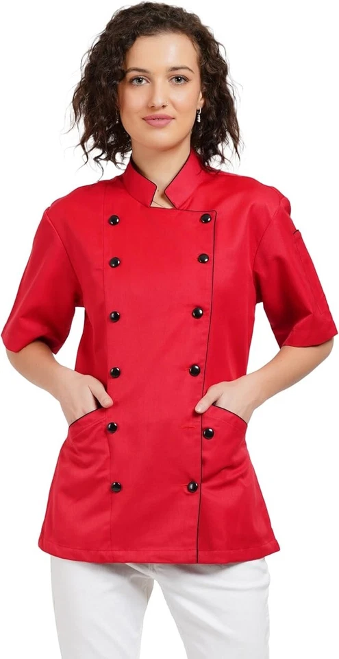 Professional Light Weight Short Sleeve Women's Chef Coat, - Image 1 of 1