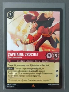 Carte LORCANA FR - Chapitre 1 107/204 Capitaine Crochet - Rare non Foil Neuf - Imagen 1 de 2