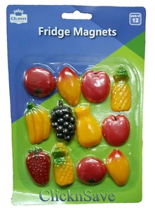 Neu 12er-Pack Obst Kühlschrank Magnete Kunststoff Memo Halter Küche Obst Formen Dekor - Bild 1 von 1