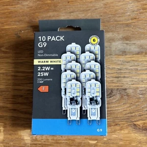 2.2w=25w LED G9 Capsule Light Bulb 10 Bulbs Warm White Non Dimmable - Picture 1 of 6