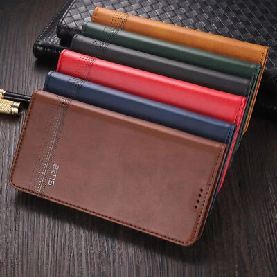 Flip Magnetic Wallet Phone Case For Samsung S24 Ultra S23 FE S22 S21 S20 S10 A91 - Image 1 of 4