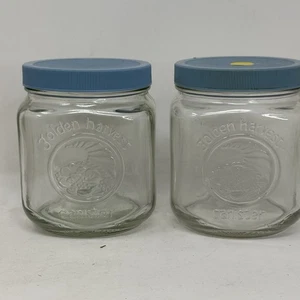 Two Golden Harvest 32oz. Blue Lid Canisters - Picture 1 of 3