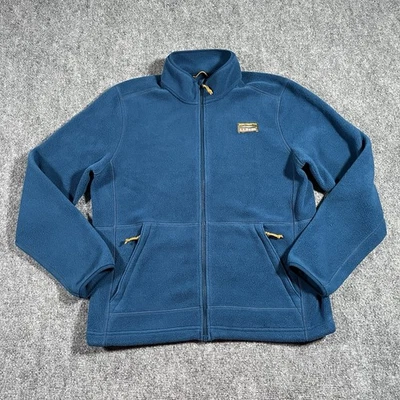 LL Bean Jacket Mens Medium Blue Full Zip Mountain Classic Fleece Outdoor Cozy  - Image 1 of 4