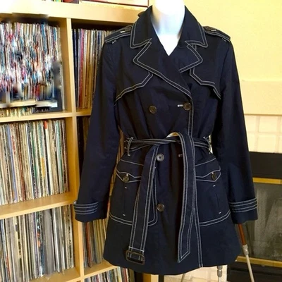 Banana Republic Women’s Navy Blue Double Breasted Trench Coat, Detachable Lining - Image 1 of 4