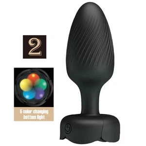 PRETTY LOVE - VARIAN ANAL PLUG WITH LED LIGHT BLACK 10.8 CM - Foto 1 di 1