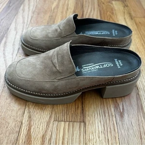 Softwaves Sapato Platform Loafer Mules Suede Women’s Size 38 - Picture 1 of 11