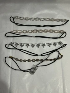Rhinestone Embellished Elastic Headbands 4pc. - Picture 1 of 2
