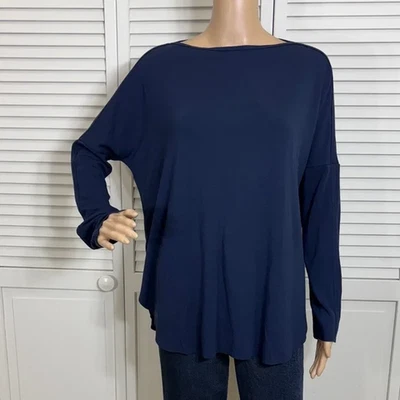 Kit and Ace Azul Marino Mangas Largas Cuello Barco Top Acrílico Modal Lana Spandex Pequeño Foto 1 de 4