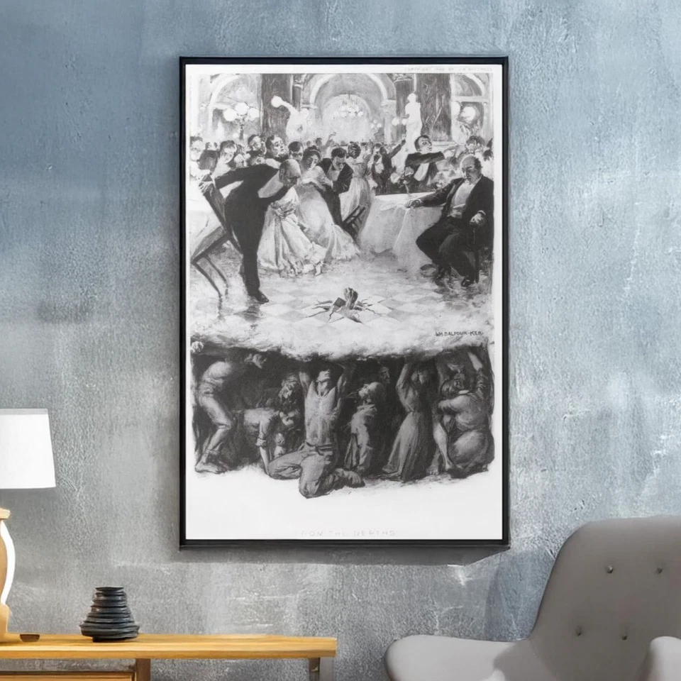 From The Depths Canvas & Poster Wall Art - Dark Academia Painting Print - Image 1 of 2