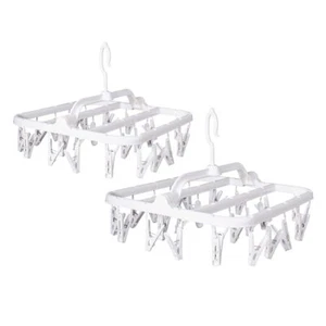 Foldable Plastic Hangers With 26 Drying Clips Underwear Hanger With Clips Plasti - Picture 1 of 7