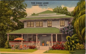 CLEARWATER, FLORIDA - PARK LANE COTTAGE MOTEL - VINTAGE LINEN POSTCARD - Picture 1 of 2