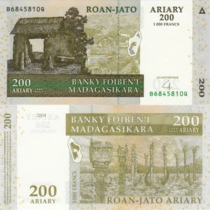 BILLET de BANQUE banknote MADAGASCAR 1000 FRS 200 ARIARY 2004 NEUF NEW UNC - Picture 1 of 1