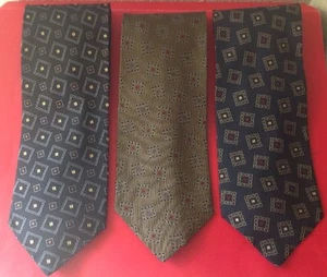 DONNA KARAN MENS 3 SILK TIES NWOTAG VINTAGE USA 🇺🇸 - Picture 1 of 12