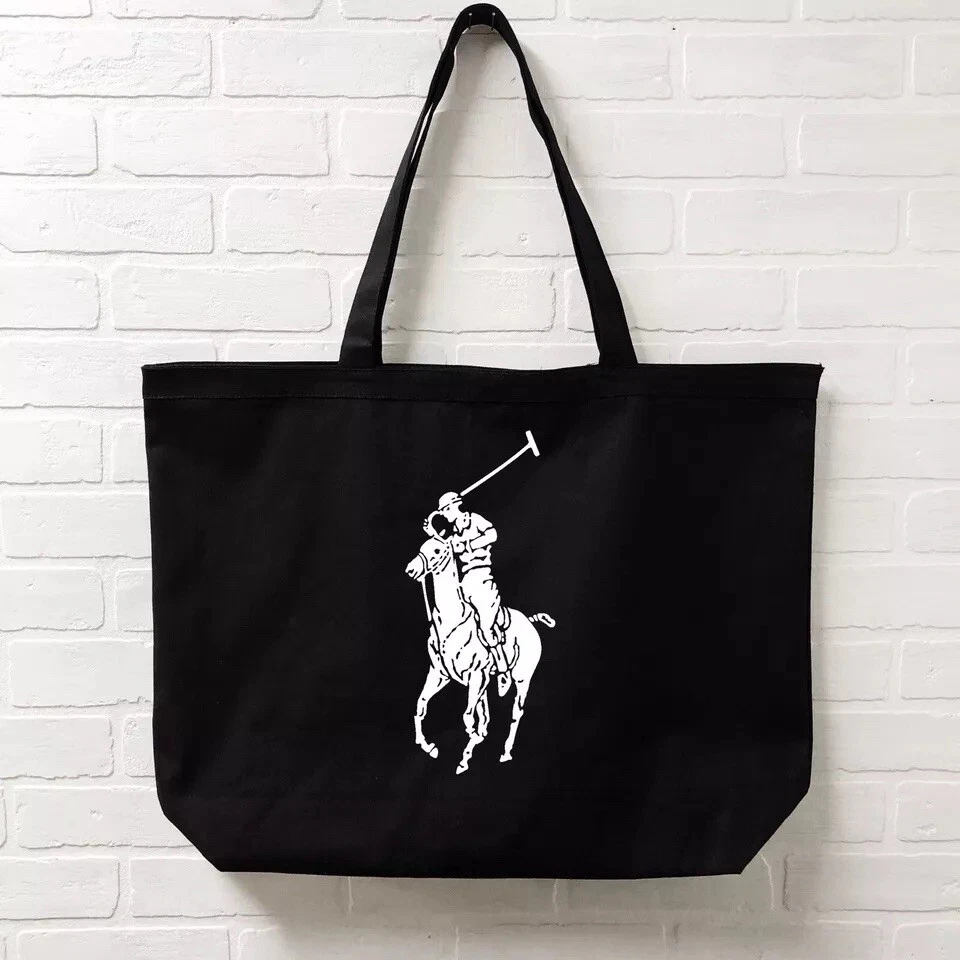 Ralph Lauren Polo Black Tote Canvas Bag Mens Women’s NEW GIFT  - Image 1 of 1