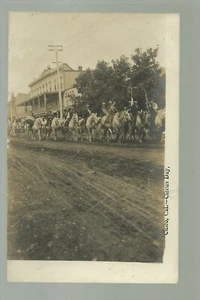 Chico CALIFORNIA RPPC c1910 CIRCUS PARADE Street Scene BAND ON HORSEBACK - Bild 1 von 5