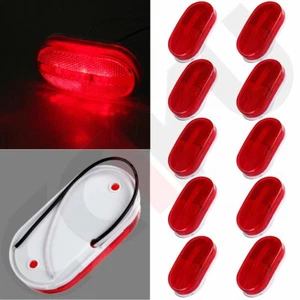 10x 4'' Universal Oval Side Marker Clearance Light 6 Led Red Truck Trailer RV - Picture 1 of 7