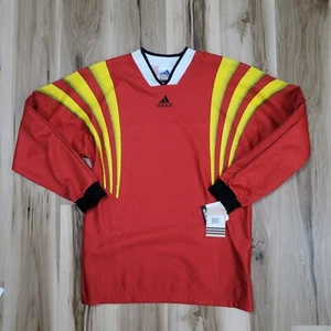 Vtg Adidas Santiago GK Goalkeeper Goalie Jersey Large Red NWT USA MADE - Picture 1 of 16