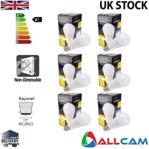 6PK: Allcam 10W B22/BC LED Bulb, 810 Lm (~60-70W Incandescent) Warm White, Globe - Picture 1 of 6
