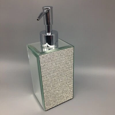 Bella Lux Rhinestone Mirror Liquid Soap Pump Dispenser Crystal Bathroom Lotion - Image 1 of 4
