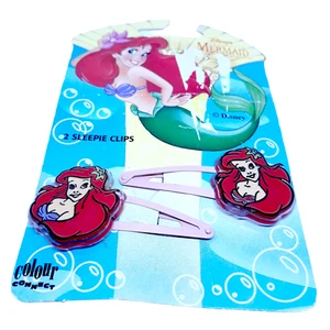 Disney Little Mermaid Hair Clips Sleepie Ariel Kids Collectible Pink Motif Style - Picture 1 of 24