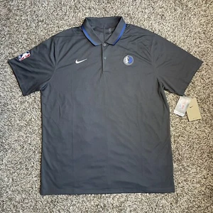 Nike Dallas Mavericks Polo Shirt Mens Size Large Dri-Fit Gray DA9634-480 NEW - Picture 1 of 7