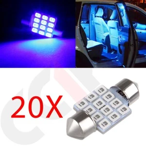 For 20X Super Blue 31MM 12SMD Festoon Dome Map Interior LED Light bulb US Stock - Picture 1 of 7