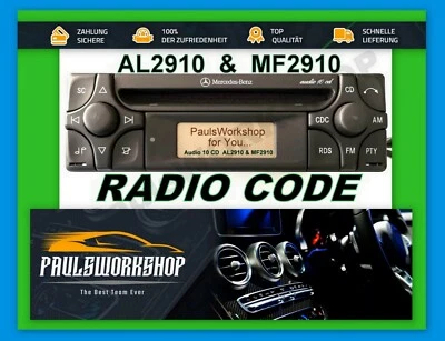 Mercedes Benz Radio Code 24H  CD MF2910 AL2910 AL/MF2199 Becker Alpine - Bild 1 von 4