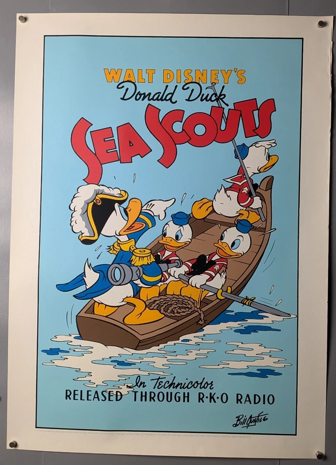 Póster serigrafía arte diez colores de Walt Disney Donald Duck Sea Scouts ¡FIRMADO! Foto 1 de 4
