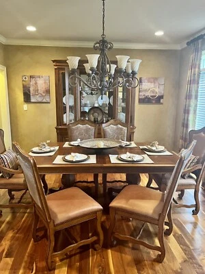 Dining Room Table Set (8 chairs) & China Cabinet - Image 1 of 4