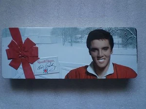 ELVIS PRESLEY RUSSELL STOVER NM CONDITION 12" X 5" X 1.5" EMPTY CANDY BOX TIN - Picture 1 of 3
