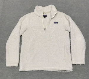 Patagonia Jacket Youth Size XL 14 Sweater White Sherpa Los Gatos 1/4 Zip Fleece - Picture 1 of 10