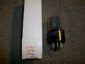 Vintage GE 6SN7 GTB Grey Plate Side D Get Made in USA Tested Good Wlab - Picture 1 of 4