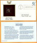Réplique or 22 carats American Author (Jack London) - timbre de couverture 1er jour-1986