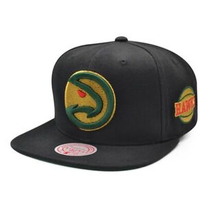 Atlanta Hawks Mitchell & Ness BHM Team Logo Snapback NBA Hat- Metallic Gold