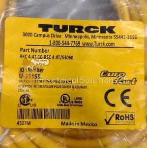 Nuevo juego de cables Eurofast Turck RKC 4.4T-10-RSC 4.4T/S3060 M12 envío gratuito - Imagen 1 de 3