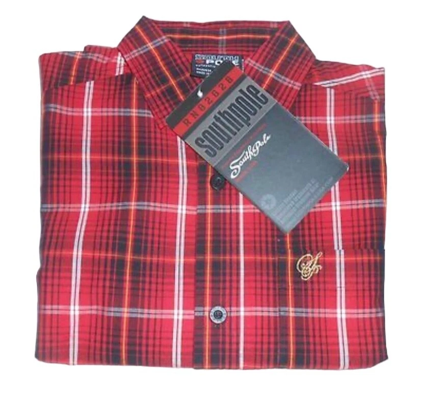 Camisa a Cuadros South Pole Niños Manga Corta Abotonada Rockplaid S/8-10 Nueva con Etiquetas Foto 1 de 1