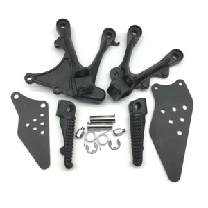 Black Motorcycle Front Foot Pegs Bracket Fit For Kawasaki Ninja ZX6R/636 2005-08 - Imagen 1 de 6