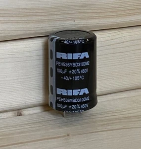 SET OF 4 RIFA PEH536YBD3100M2 CAPACITOR 100 uF +/-20% 450 V -40/+105C TESTED - Picture 1 of 3