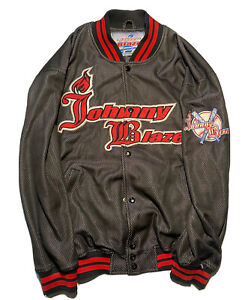 Vintage Johnny Blaze Mesh Bomber Jacket Baseball Size XL