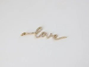 14K Solid Gold Diamond Love Pendant Jewelry Beautiful Diamond Christmas Jewelry. - Picture 1 of 12