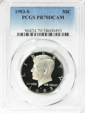 1983 S 50C CLAD Kennedy JFK Half Dollar Proof PCGS PR70DCAM Deep Cameo JFK Clad Cover