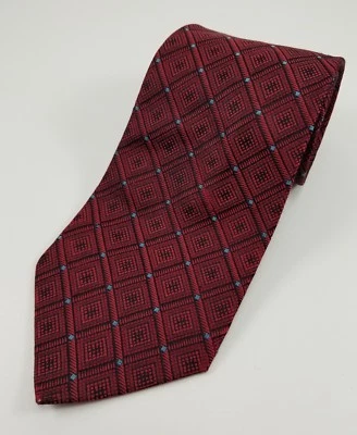 Albert Nipon Red Diamond Geometric Design Mens Tie - Image 1 of 4