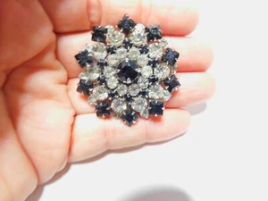 Juego de broche de flor de metal en tono plateado transparente de colección - Imagen 1 de 4