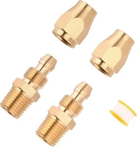 Kit de reparación de manguera de aire, paquete de 2 1/4 pulgadas latón macizo 1/4 pulgadas 2 piezas, dorado  - Imagen 1 de 7
