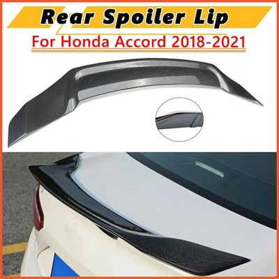 FOR HONDA ACCORD 2018-22 JDM STYLE HIGH KICK CARBON FIBER DUCKBILL TRUNK SPOILER Foto 1 de 4
