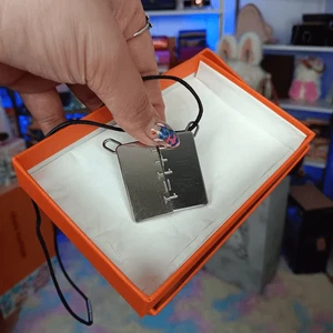 Hermes Hermes Black 1+1+1 pendant necklace Silver plated Couples Friendship - Picture 1 of 3