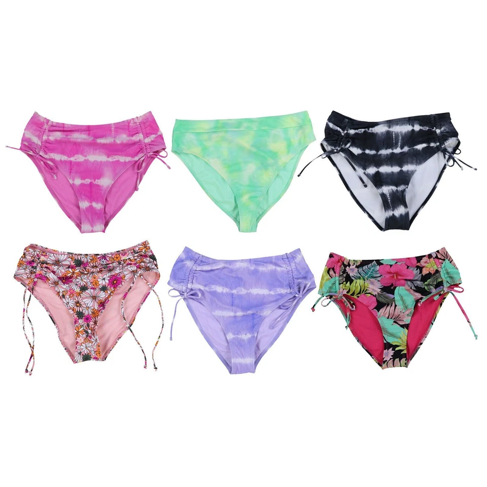 California Waves Women's Bikini Swim Bottom High Waisted Swimsuit S M L New - Image 1 of 1