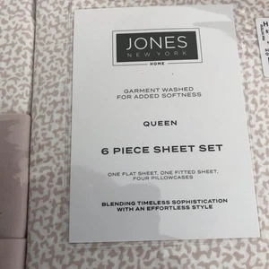 New Jones New York Rosa Gepard Leopardenmuster Lux 6-teiliges Lakenset Queen - Bild 1 von 7