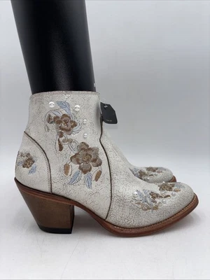 Botines para mujer Shyanne Carine Crackadela florales de moda occidental blancos talla 7 M Foto 1 de 4