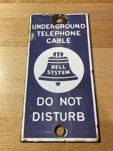 Vintage Original Klingelanlage Erd Telefon Kabel Schild "Nicht stören" - Bild 1 von 7